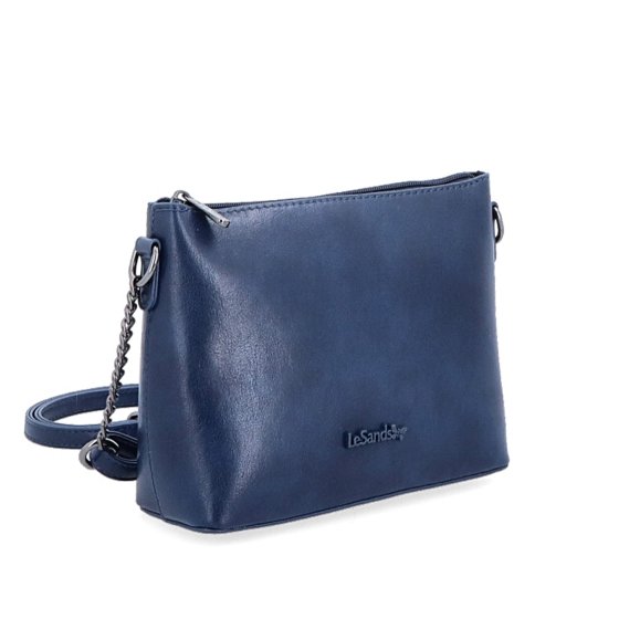 Spoločenská crossbody kabelka s retiazkou Le Sands materiál syntetická koža zapínanie na zips farba modrá veľkosť malá 7708 TM