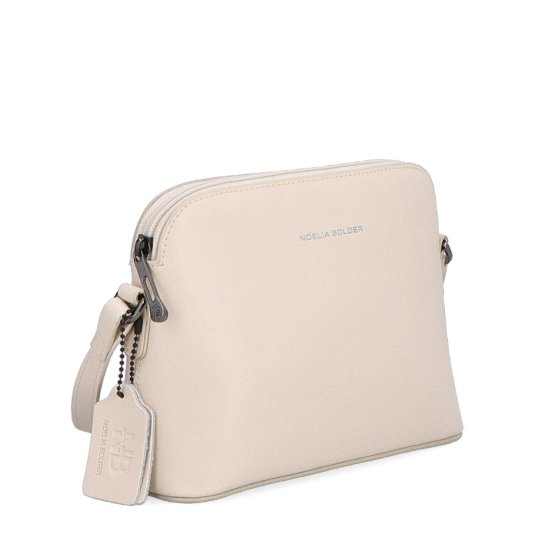 Kožená crossbody kabelka Noelia Bolger Noelia Bolger materiál kože zapínanie na zips farba béžová veľkosť malá NB 0096 BE