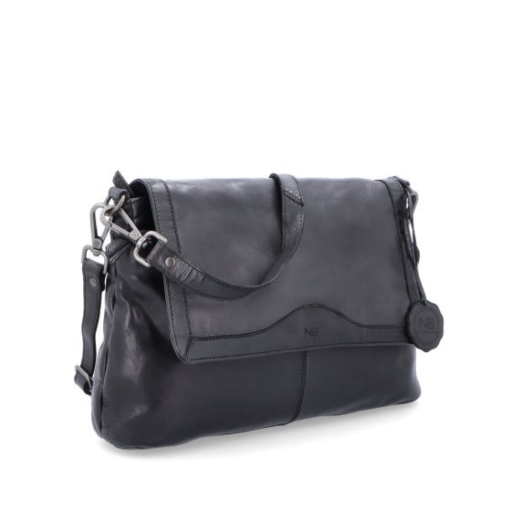 Crossbody kabelka z pravej kože s chlopňou Noelia Bolger materiál kože zapínanie s chlopňou farba čierna veľkosť stredná NB 2024 C