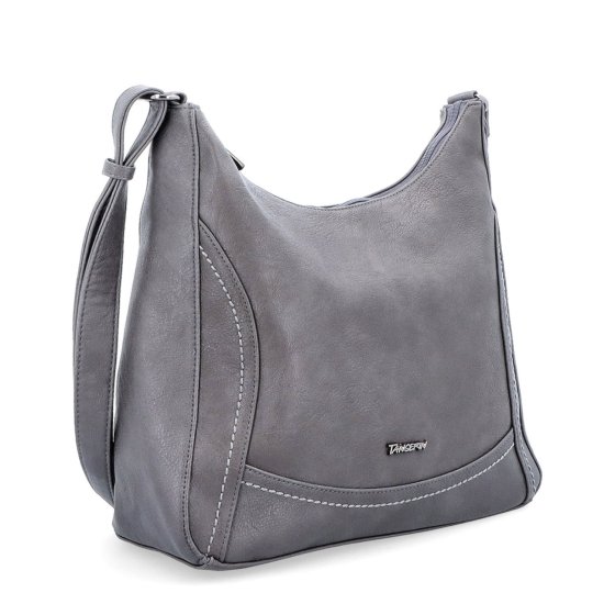 Mestská crossbody kabelka zo syntetickej kože Tangerin materiál syntetická koža zapínanie na zips farba sivá veľkosť stredná 8046 TS