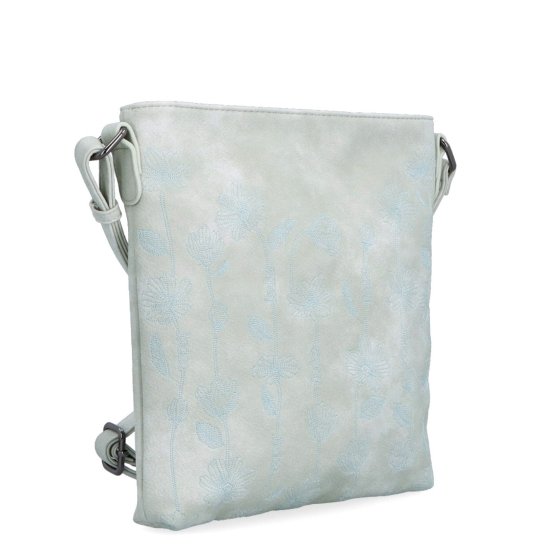 Stredne veľká crossbody kabelka s motívom Indee materiál syntetická koža zapínanie na zips farba sivá veľkosť malá 6329 S