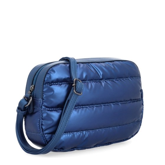 Štýlová dámska kabelka s prešívaním Carmelo materiál nylon zapínanie na zips farba modrá veľkosť malá 4386 M