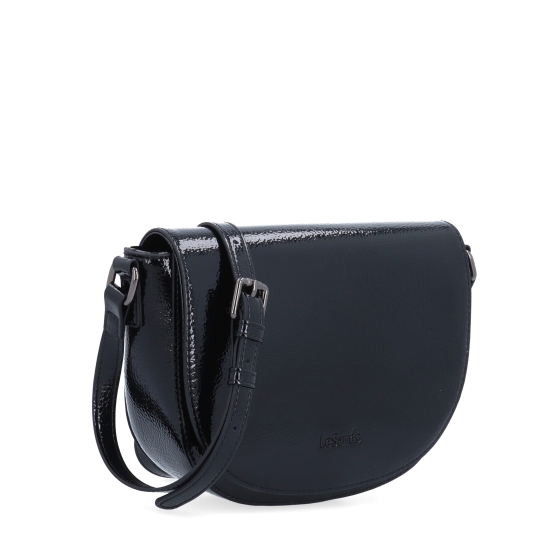 Elegantná crossbody kabelka s chlopňou Le Sands materiál syntetická koža zapínanie s chlopňou farba čierna veľkosť malá 4647 C