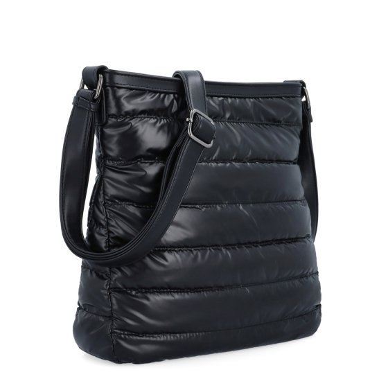 Moderná dámska kabelka z nadýchaného nylonu Carmelo materiál nylon zapínanie na zips farba čierna veľkosť stredná 4382 C
