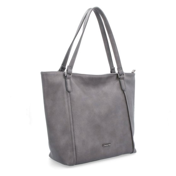 Veľká shopper kabelka s jemným prešívaním Tangerin materiál syntetická koža zapínanie na zips farba sivá veľkosť veľká 8024 TS