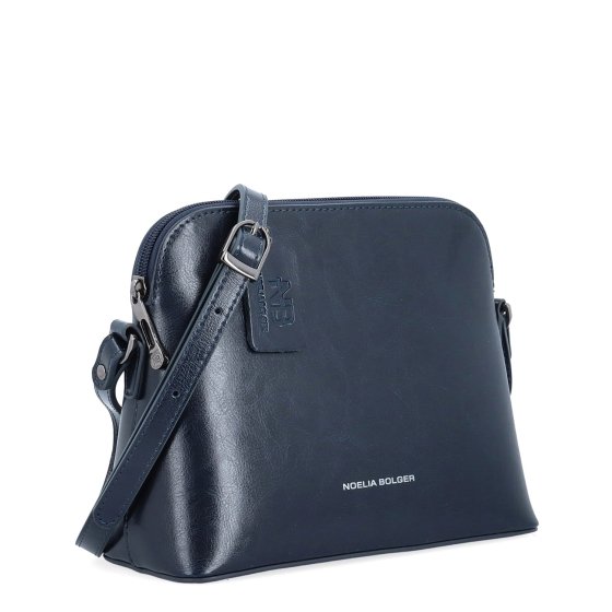 Minimalistická kožená crossbody kabelka na každý deň Noelia Bolger materiál kože zapínanie na zips farba modrá veľkosť malá NB 0116 TM