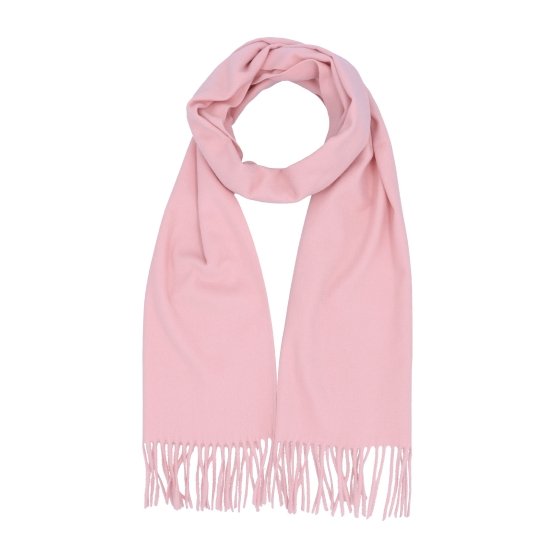 Elegantný jednofarebný šál so strapcami Noelia Bolger materiál Polyester s prímesou vlny farba ružová KZ003 - 10