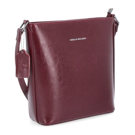Malá elegantná kožená crossbody kabelka Noelia Bolger materiál kože zapínanie na zips farba červená veľkosť malá NB 0065 TCV