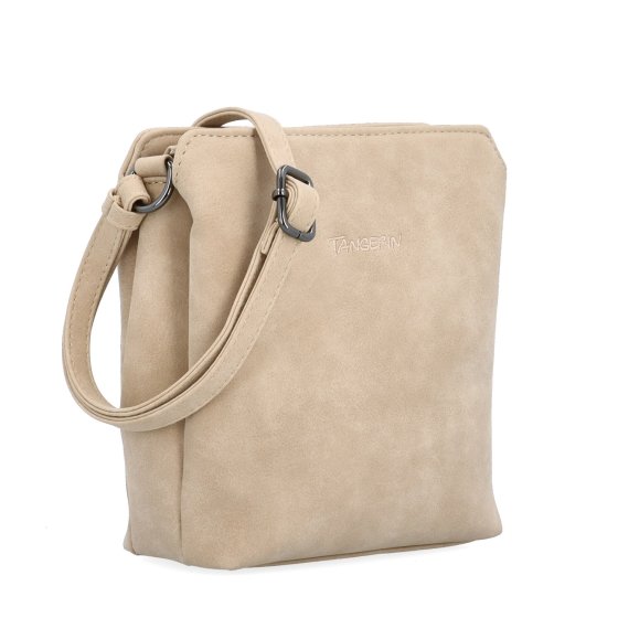 Praktická crossbody kabelka so štruktúrovaným vnútrom Tangerin materiál syntetická koža zapínanie na zips farba béžová veľkosť malá 1117 BE