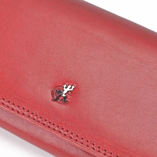 Dlhá kožená peňaženka Cosset materiál kože zapínanie na cvok farba červená veľkosť veľká 4467 Komodo CV Logo