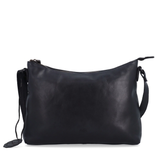 Dámska kožená crossbody kabelka Noelia Bolger materiál kože zapínanie na zips farba čierna veľkosť stredná NB 2430 C Spredu