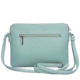 Minimalistická crossbody kabelka zo syntetiky Carmelo materiál syntetická koža zapínanie na zips farba zelená veľkosť malá 4333 SZE Zozadu