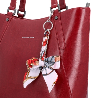 Prívesok na kabelku s mašľou a karabínkou Indee materiál textil farba multicolor D016