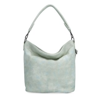 Praktická kabelka hobo bag s motívom Indee materiál syntetická koža zapínanie na zips farba sivá veľkosť stredná 6328 S Spredu