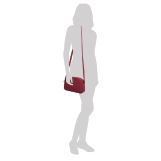 Malá kožená crossbody kabelka s vreckom na zips Noelia Bolger materiál kože zapínanie na zips farba červená veľkosť malá NB 3013 CV Na postave
