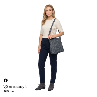 Crossbody kabelka s jemným kvetinovým vzorom Carmelo materiál syntetická koža zapínanie na zips farba béžová veľkosť stredná 4601 BE Na postave