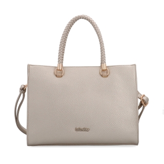 Dámska kabelka s odnímateľným crossbody popruhom Le Sands materiál syntetická koža zapínanie na zips farba metalíza veľkosť stredná 4648 ZL Spredu