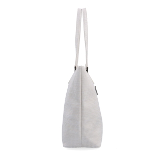 Mestská kabelka cez rameno s jemnou štruktúrou Carmelo materiál syntetická koža zapínanie na zips farba béžová veľkosť veľká 4396 K Z boku