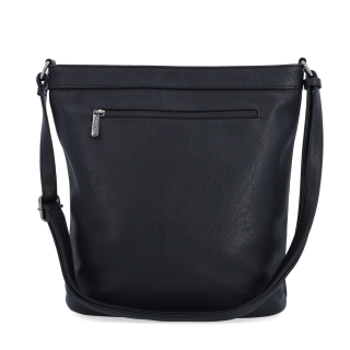 Crossbody kabelka s ozdobnými zipsami Tangerin materiál syntetická koža zapínanie na zips farba čierna veľkosť stredná 8050 C Zozadu