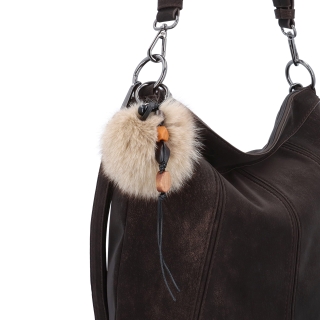 Praktická kabelka cez rameno aj crossbody s prešívaním Carmelo materiál syntetická koža zapínanie na zips farba hnedá veľkosť stredná 4656 TH Detail