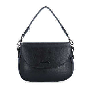 Štýlová crossbody kabelka s chlopňou Le Sands materiál syntetická koža zapínanie s chlopňou farba čierna veľkosť malá 7730 C Spredu