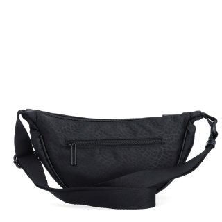 Malá nylonová kabelka typu moonbag Carmelo materiál nylon zapínanie na zips farba čierna veľkosť malá 6609 C LE Zozadu