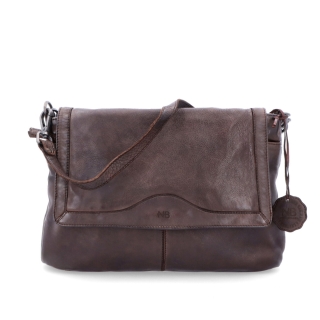 Crossbody kabelka z pravej kože s chlopňou Noelia Bolger materiál kože zapínanie s chlopňou farba hnedá veľkosť stredná NB 2024 H Spredu