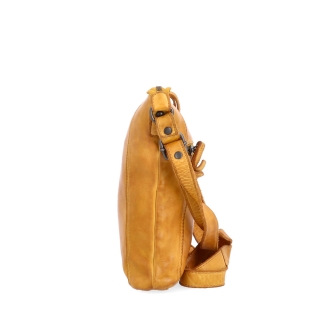 Malá kožená crossbody s prešívaním Noelia Bolger materiál kože zapínanie na zips farba žltá veľkosť malá NB 2086 ZLU Z boku