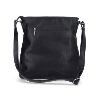 Crossbody kabelka s vonkajšími vreckami Tangerin materiál syntetická koža zapínanie na zips farba čierna veľkosť stredná 8008 C Zozadu