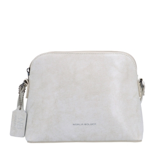 Minimalistická kožená crossbody kabelka na každý deň Noelia Bolger materiál kože zapínanie na zips farba biela veľkosť malá NB 0116 OW Spredu