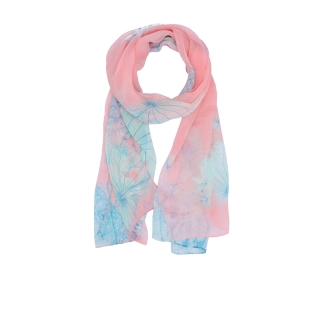 Ľahká šatka s kvetinovým motívom Noelia Bolger materiál polyester farba ružová KL502 - 01