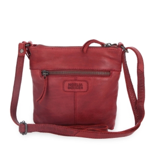 Malá kožená crossbody so zapínaním na zips Noelia Bolger materiál kože zapínanie na zips farba červená veľkosť malá NB 2090 CV Zozadu
