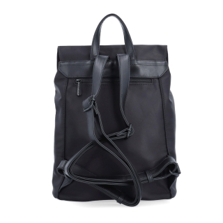 Mestský nylonový batoh v modernom dizajne Carmelo materiál nylon zapínanie na zips farba čierna veľkosť stredná 6608 C Zozadu