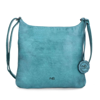 Kožená crossbody kabelka na každý deň Noelia Bolger materiál kože zapínanie na zips farba tyrkysová veľkosť malá NB 2404 TYR Spredu