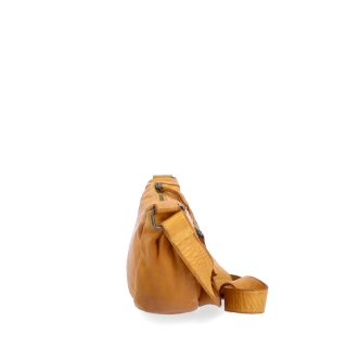 Kožená moonbag kabelka cez rameno Noelia Bolger materiál kože zapínanie na zips farba žltá veľkosť malá NB 2412 ZLU Z boku