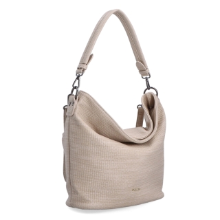 Originálna hobo bag Carmelo materiál syntetická koža zapínanie na zips farba béžová veľkosť stredná 4304 BE