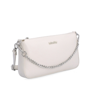 Malá crossbody kabelka s ozdobnou retiazkou Le Sands materiál syntetická koža zapínanie na zips farba béžová veľkosť malá 7714 BE