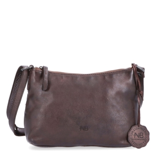 Praktická kožená crossbody na každý deň Noelia Bolger materiál kože zapínanie na zips farba hnedá veľkosť malá NB 2406 H Spredu