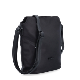Praktická crossbody kabelka s extra vreckom Carmelo materiál nylon zapínanie na zips farba čierna veľkosť malá 6607 C