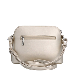 Minimalistická crossbody kabelka Le Sands materiál syntetická koža zapínanie na zips farba metalíza veľkosť malá 7710 ZL Zozadu