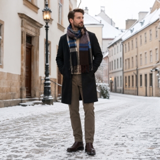 Príjemný šál so strapcami na každý deň Noelia Bolger materiál Polyester s prímesou vlny farba multicolor KZ005 - 02