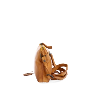 Kožená crossbody s čistými líniami Noelia Bolger materiál kože zapínanie na zips farba žltá veľkosť malá NB 2414 ZLU Z boku