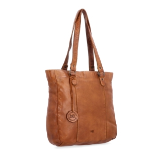Prešívaná kožená shopper kabelka cez rameno Noelia Bolger materiál kože zapínanie na zips farba koňaková veľkosť stredná NB 2062 KO