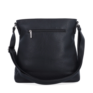 Crossbody kabelka s prehľadným vnútrom Tangerin materiál syntetická koža zapínanie na zips farba čierna veľkosť stredná 8051 C Zozadu