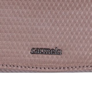 Štýlová lakovaná peňaženka z pravej kože Carmelo materiál kože zapínanie na cvok farba taupe veľkosť veľká 2109 K T Logo