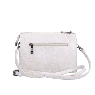 Malá kožená crossbody kabelka Noelia Bolger materiál kože zapínanie na zips farba biela veľkosť malá NB 0046 OW Zozadu