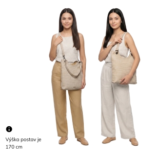 Mestská kabelka s odnímateľným crossbody popruhom Carmelo materiál syntetická koža zapínanie na zips farba béžová veľkosť stredná 4395 BE Na postave