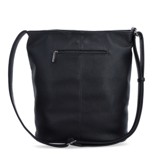 Veľká crossbody kabelka Carmelo materiál syntetická koža zapínanie na zips farba čierna veľkosť veľká 4322 C Zozadu