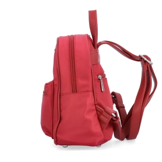 Malý nylonový batoh pre ženy Carmelo materiál nylon zapínanie na zips farba červená veľkosť malá 6604 CV Z boku