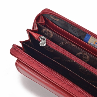 Kožená peňaženka peračník Cosset materiál kože zapínanie na zips farba červená veľkosť veľká 4491 Komodo CV Detail